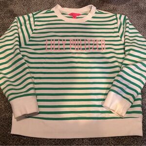 Lilly Pulitzer Green and White Striped sweatshirt